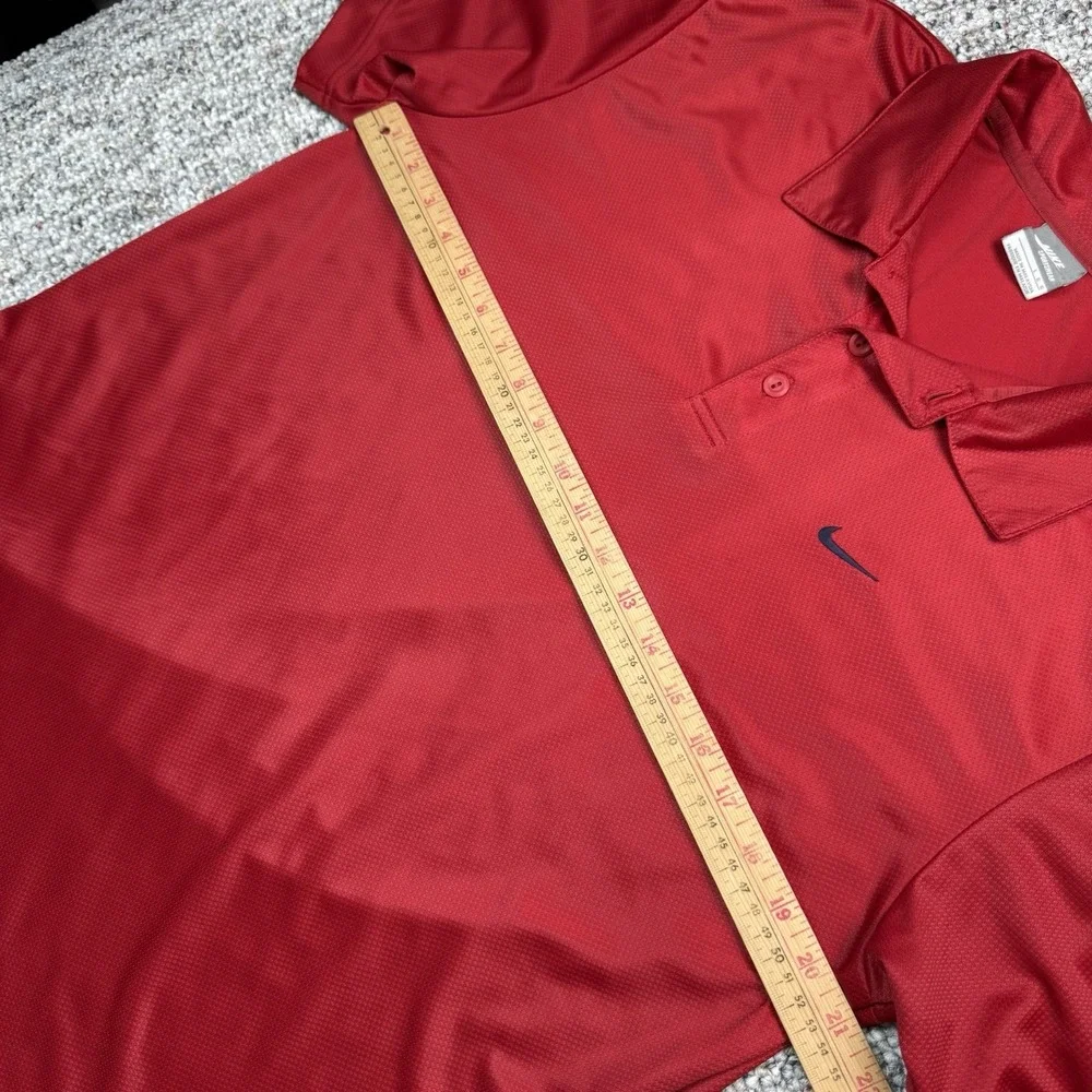 Vintage Nike Polo Shirt Mens Large Silver Tab Short Sleeve Golf Red